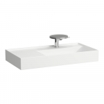 Praustuvas Laufen KARTELL 900x460x120 mm, platus kraštas kairėje, su 1 anga maišytuvui viduryje, be perlajos, spalva - balta LCC (LAUFEN Clean Coat) 